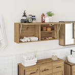 vidaXL Badkamerwandkast 100x25x40cm bewerkt hout artisanaal, Verzenden
