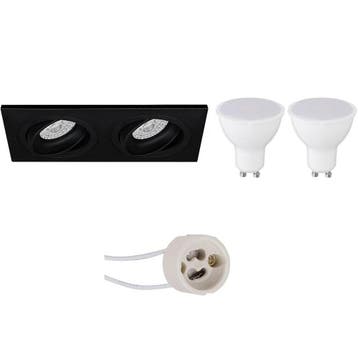 LED Spot Set 6W - Kantelbare, Dimbare Mat Zwarte Inbouwspot, Verzenden