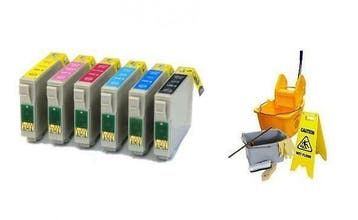 Epson T0801 tot T0806 T0807 SET Reinigings inktcartridges..., Verzenden