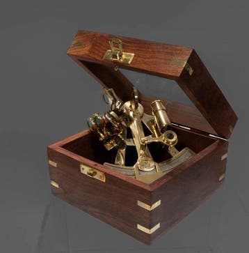 Sextant - Hout, Messing - maritimen Navigationskunst in, Antiek en Kunst