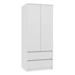 Kledingkast wit 90 cm met legplanken en roedestang Wit, Huis en Inrichting, Kasten | Kleerkasten, Verzenden, Nieuw, 50 tot 100 cm