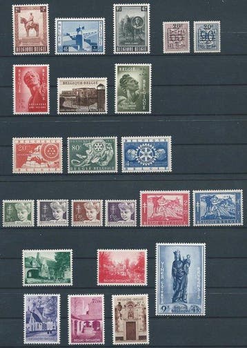 Belgique 1954 - Intégrale annuelle comprenant Begijnhof, Gestempeld