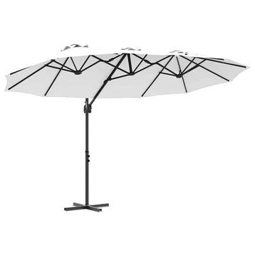 Parasol rectangulaire alu sable 372x198cm - Retour client..., Jardin & Terrasse, Verzenden
