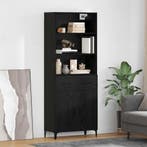 vidaXL Highboard met lade Zwart Eiken 69,5 x 34 x 180 cm, Huis en Inrichting, Kasten | Dressoirs, Verzenden, Nieuw