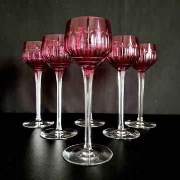 Baccarat, Saint-Louis - Wijnglas (6) - Kristal, Antiek en Kunst