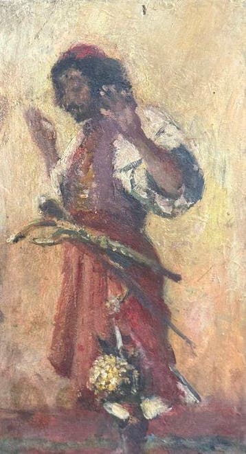 Ettore Cercone (1850-1896), Attr. - Figura Orientale, Antiek en Kunst