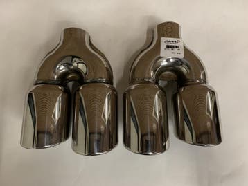 rvs dubbel 3,5 inch Uitlaat sierstukken set R + L, Auto-onderdelen, Ophalen of Verzenden, Nieuw