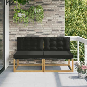 vidaXL Buiten Midden Sofa Massief Acacia Hout Wit, Verzenden, Nieuw