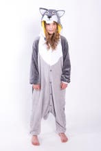 Onesie Grijze Wolf Pak 140-146 Wolvenpak Kostuum Grijs Husky, Kinderen en Baby's, Ophalen of Verzenden, Nieuw