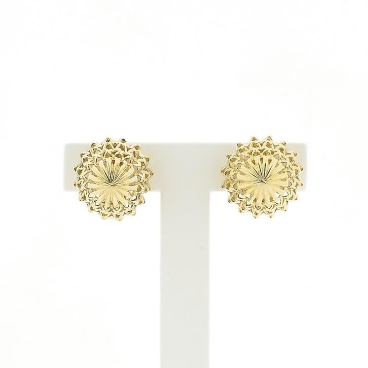 Vintage gouden oorclips (Oorbellen), Handtassen en Accessoires, Oorbellen, Goud, Gebruikt, Goud, Ophalen of Verzenden