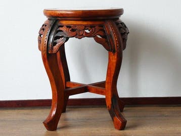 Bijzettafel - Hout, Marmer - China - Tafel Bijzettafel, Antiek en Kunst