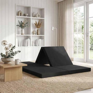 vidaXL Vouwbare Sofa Bed 140 x 67 x 15 cm Zwart, Huis en Inrichting, Verzenden, Nieuw