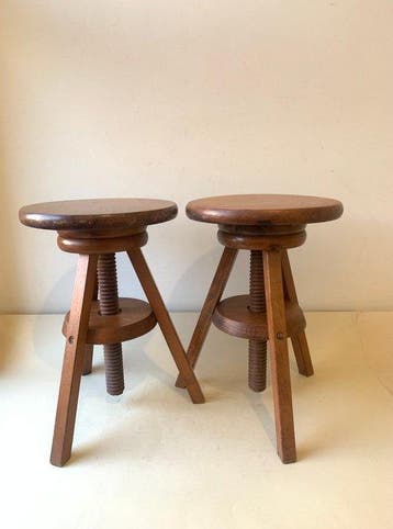 Tabouret (2) - Bois - industriel essentiel