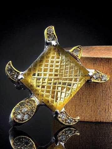 Broche en quartz citron - argent sterling 925 - Bijoux au, Collections
