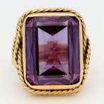 Ring - 18 karaat Geel goud - Saffier, Nieuw