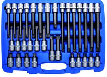 Dopsleutelbitset 12,5 mm (1/2) wigprofiel (voor RIBE) 32-dlg, Verzenden, Nieuw