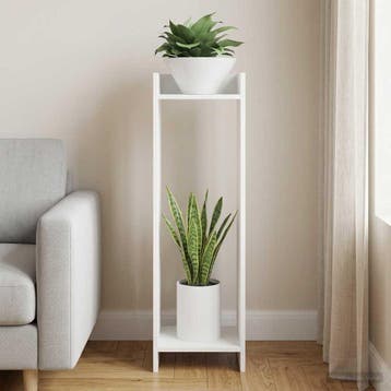 vidaXL Plantenstand Wit 30 x 30 x 100 cm Bewerkt hout, Verzenden