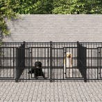 vidaXL Hondenkennel voor buiten 18,77 m² staal, Dieren en Toebehoren, Verzenden, Nieuw