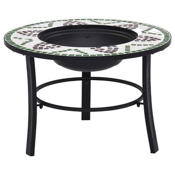 vidaXL Vuurschaal mozaïek 68 cm keramiek groen, Verzenden