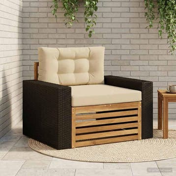 vidaXL Buiten Midden Sofa Naturel, Verzenden, Nieuw