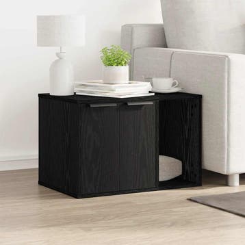 vidaXL Kattenbakomheining zwart eiken 60x40x40 cm bewerkt, Verzenden