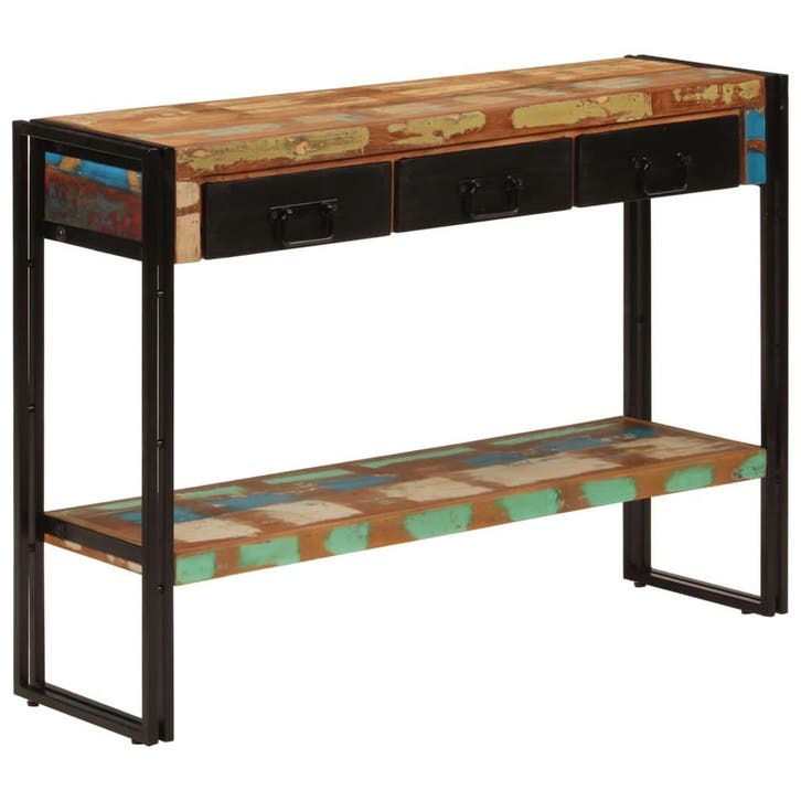 vidaXL Wandtafel 110x30x76 cm massief gerecycled hout, Huis en Inrichting, Tafels | Bijzettafels, Nieuw, Verzenden