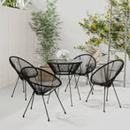 vidaXL 5-delige Tuinset PVC-rattan zwart, Tuin en Terras, Verzenden, Nieuw, Tuinset