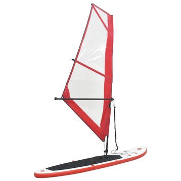 vidaXL Stand-up paddleboard opblaasbaar met zeilset rood en, Verzenden