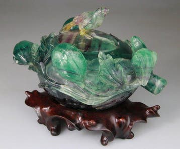 Parfumbrander met sculptuur - Wierookvat - Fluorietamethiste