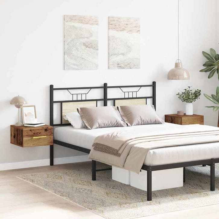 vidaXL Nachtkastje 2 pcs Oudhout 35 x 35 x 20 cm Bewerkt, Maison & Meubles, Armoires | Autre, Envoi