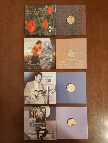 Griekenland. 5 Euro 2015/2019 (4 coincards) (Zonder