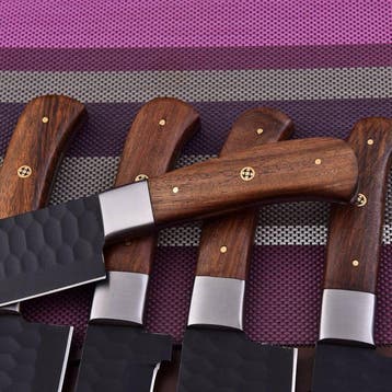 Keukenmes - hout, D2-staal met poedercode - Japan - Speciale