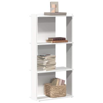 vidaXL Boekenkast 3-laags 60x30x120 cm bewerkt hout wit, Verzenden