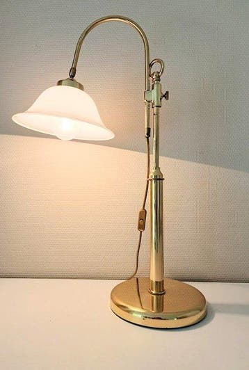 In Hoogte Verstelbare Herda Bureaulamp - Tafellamp -, Antiek en Kunst