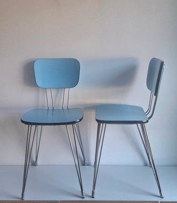 SIF - Chaise - Eiffel 1950s - Acier, Bois, Chromé(e), PVC -
