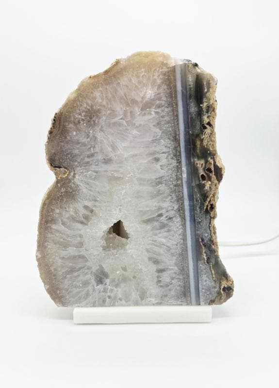 Agaat Lamp met Druzy (zie filmpje), Huis en Inrichting, Lampen | Overige, Ophalen of Verzenden