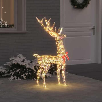vidaXL 3D Rendier 140 LEDs Warmwit 128 cm PET, Verzenden, Nieuw