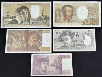 France. - 5 Banknotes - Various Dates (Sans prix de réserve), Timbres & Monnaies, Billets de banque | Europe | Billets non-euro
