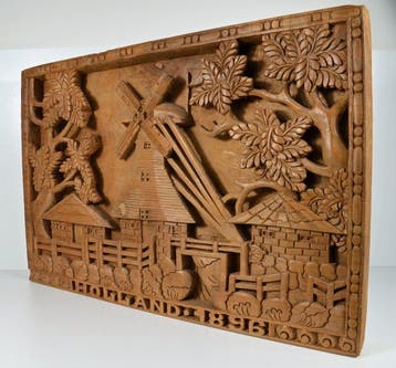 Houten reliëf, Art Deco (Bali, 1930-1950) - Hout - Indonesië, Antiquités & Art