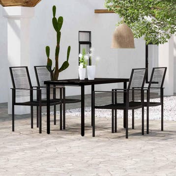 vidaXL 5-delige Tuinset zwart, Verzenden, Nieuw, Tuinset