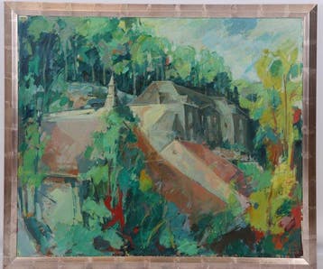 Willem Janssen (1950) - Chateau Neercanne met uitzicht op