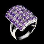 Zonder minimumprijs - Ring Zilver, Goud gevuld Amethist -, Handtassen en Accessoires, Ringen, Nieuw