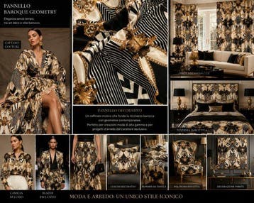 Decoratief paneel in organza - Barokke geometrie - Textiel -