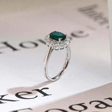 Zonder minimumprijs - Verlovingsring Zilver - 3.34ct. tw.