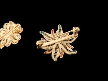 Bloemen Filigraan Zilver - Broche, Antiek en Kunst