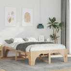 vidaXL Bedframe Bruin 135 x 190 cm Massief grenenhout, Verzenden, Nieuw