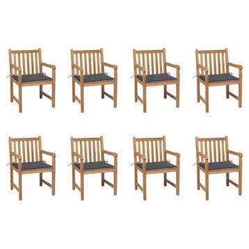 vidaXL Tuinstoelen 8 st met antracietkleurige kussens, Tuin en Terras, Tuinstoelen, Verzenden, Nieuw