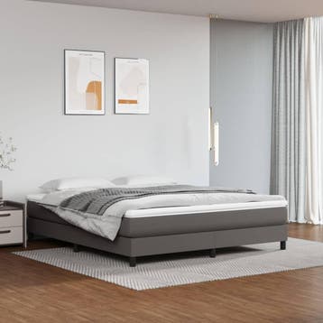 vidaXL Boxspring bed kunstleer grijs 160x200 cm, Verzenden, Nieuw