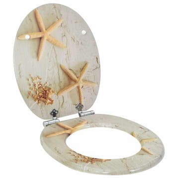 vidaXL Toiletbril Geel en Wit 44 x 38 cm Bewerkt hout, Verzenden