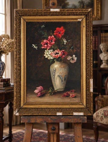 École française (XIX-XX) - Bouquet d’anémones - NO RESERVE